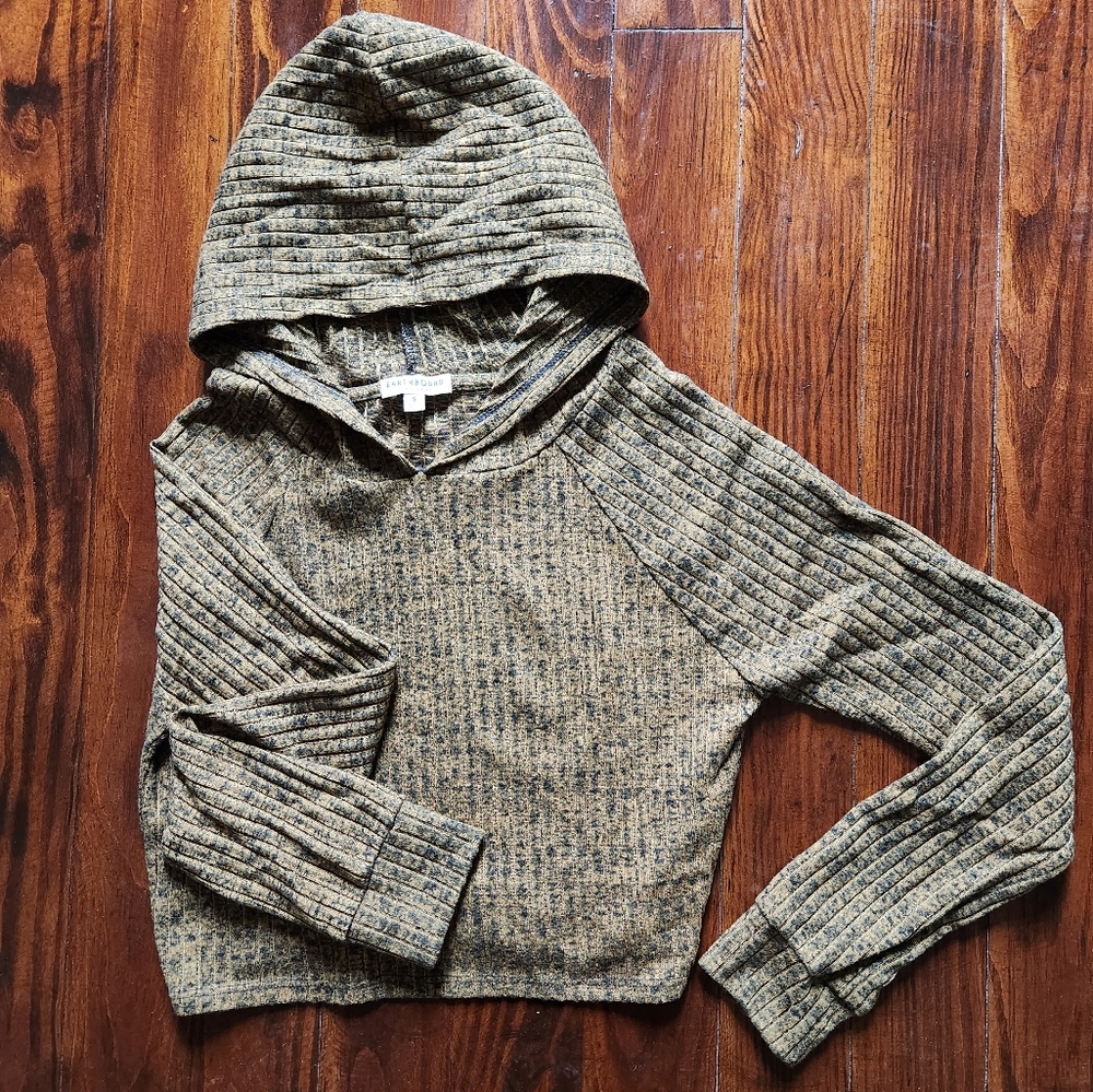 Golden cropped hoodie sweater